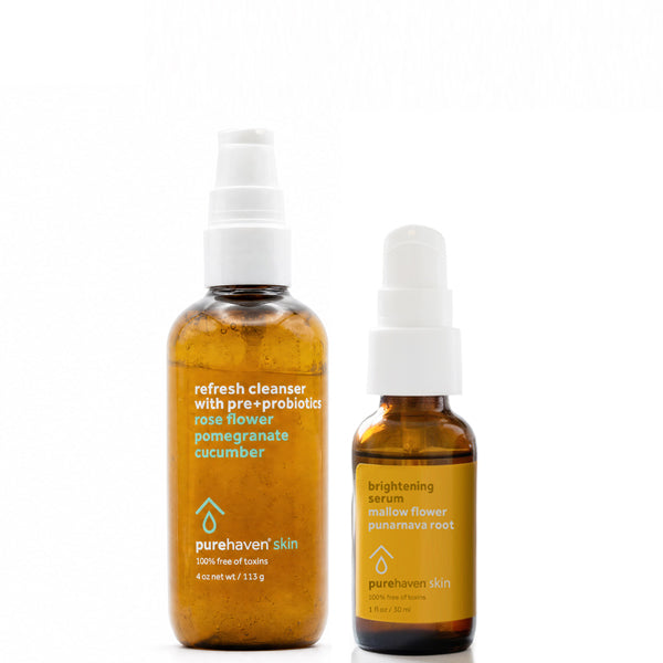 refresh cleanser with pre+probiotics + brightening serum