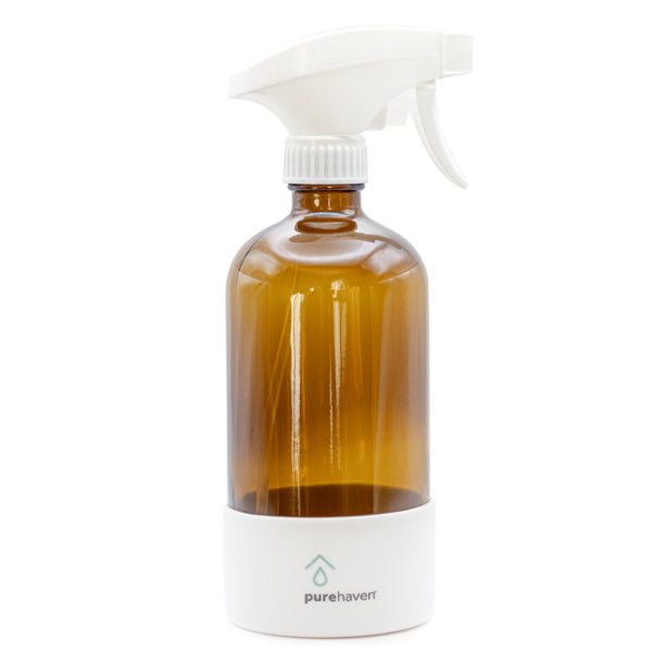 refillable 16 oz amber glass bottle