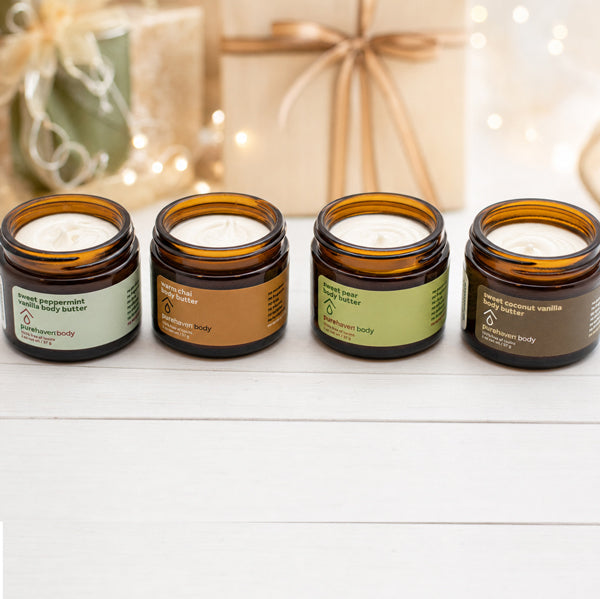 4-piece holiday mini body butter gift set