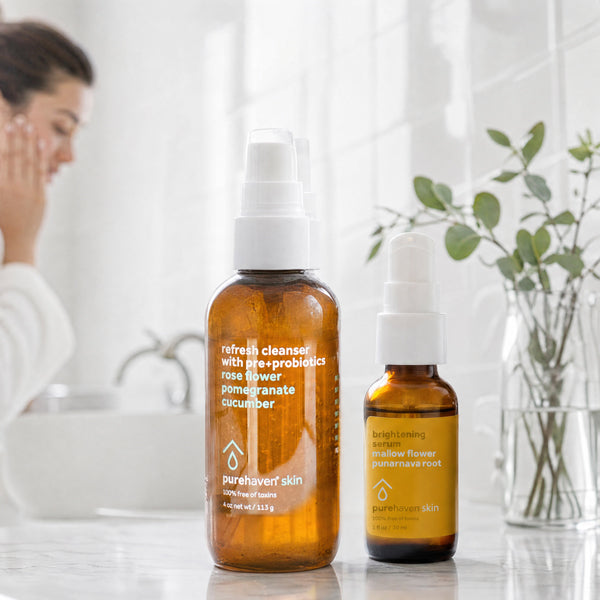 refresh cleanser with pre+probiotics + brightening serum
